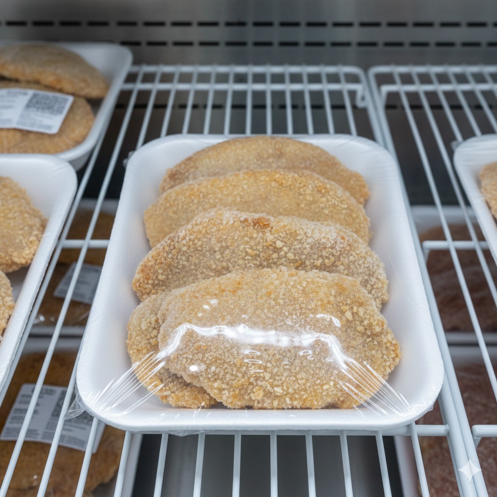 Milanesas de cerdo empanizadas en bandeja